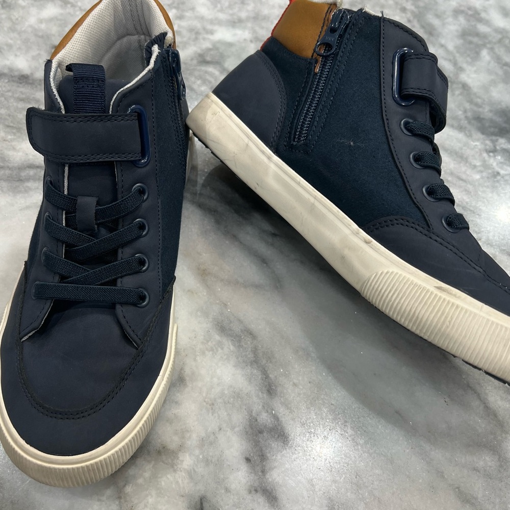 Boys Zipper Anthony Blue High Top Sneakers
